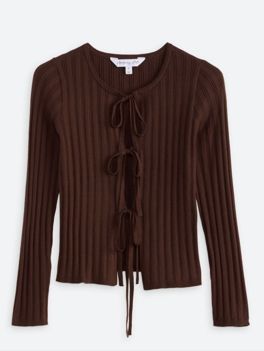 Montgomery Post Kyra Three Tie Ribbed Cardigan - 1X